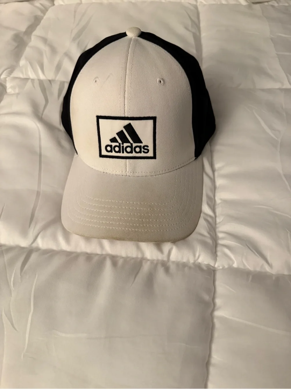 Adidas Two-Tone Logo Cap — White and Black